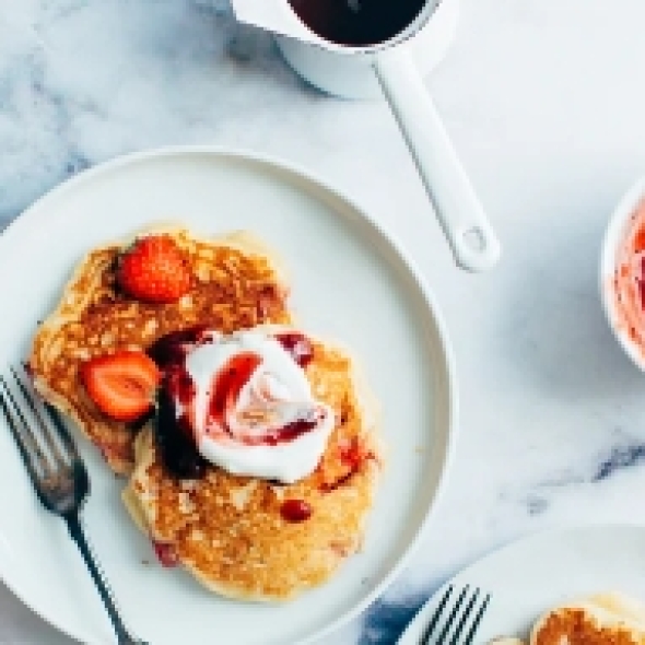 Healthy Jam Waffle Breakfast