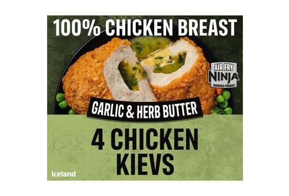 Iceland 4 Garlic & Herb Butter Chicken Breast Kievs 500g