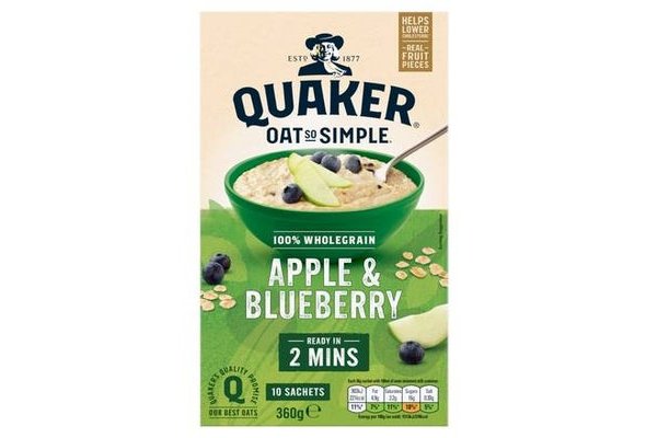 Quaker Oat So Simple Apple & Blueberry Porridge Sachets 10pk
