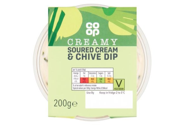 Co-op Soured Cream & Chive Dip 200g