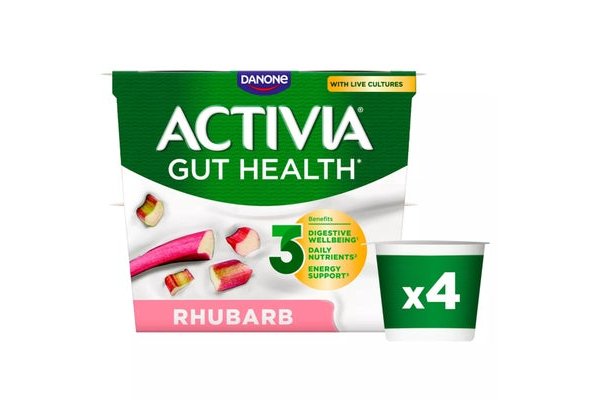 Activia Rhubarb Gut Health Yoghurt Multipack 4x115g