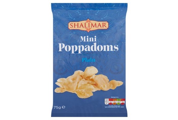 Shalimar Mini Poppadoms Plain 75g