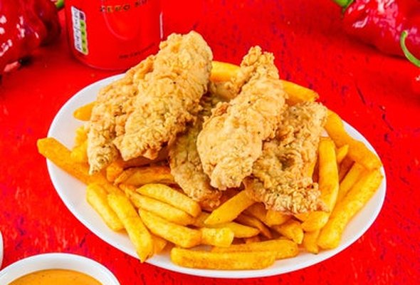 5 Boneless Chicken Strips with Fries and Drink