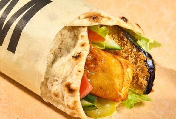 HALLOUMI + AUBERGINE WRAP