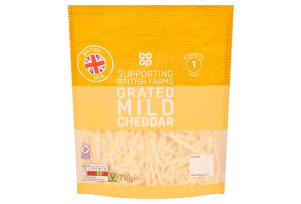 Co-op British Grated Mild Cheddar Cheese 250g