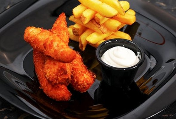 Crispy Buttermilk Chicken Goujons with Fries