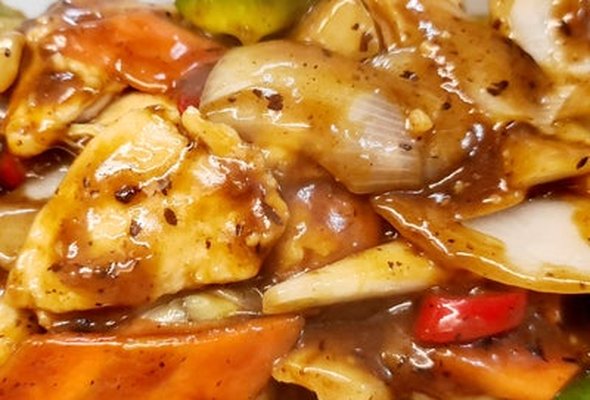 Chicken with Green Pepper in Black Bean Sauce