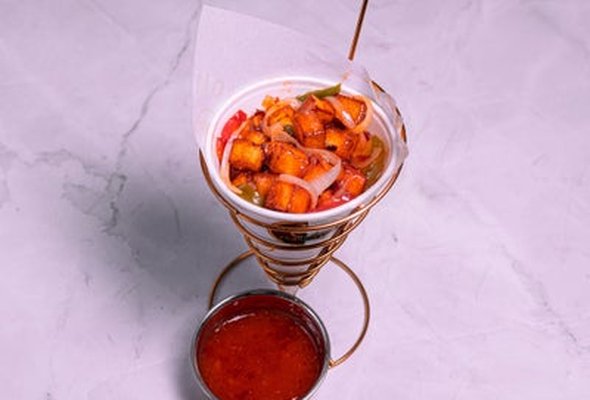 Chilli Paneer Cone