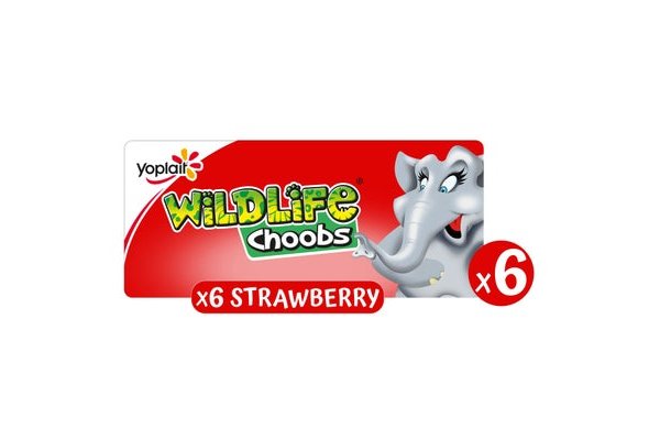 Wildlife Strawberry Flavour Choobs Yoghurt 6 x 37g (222g)