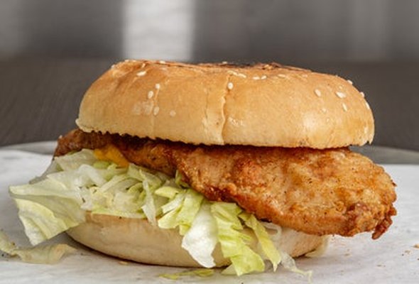 Crunchy fried chicken burger