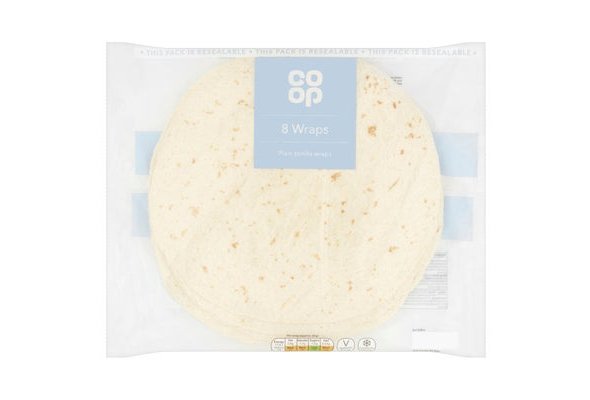 Co-op 8 Plain Tortilla Wraps