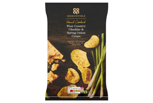 Co-op Irresistible West Country Cheddar & Spring Onion Crisps 150g