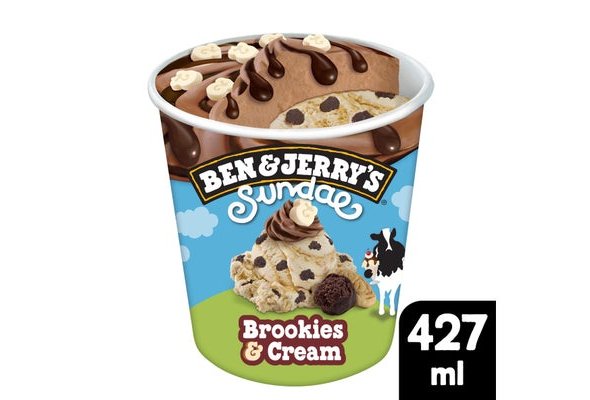 Ben & Jerry's Sundae Ice Cream Tub Brookies & Cream 427 ML