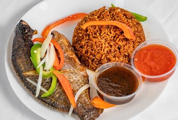 Grilled Tilapia & Jollof Rice