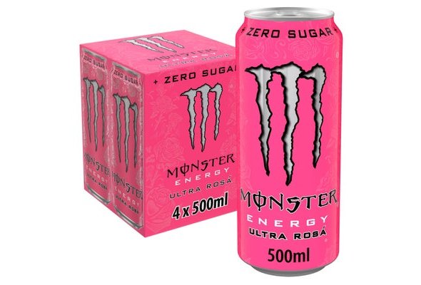Monster Energy Drink Ultra Rosa Zero Sugar 4 x 500ml
