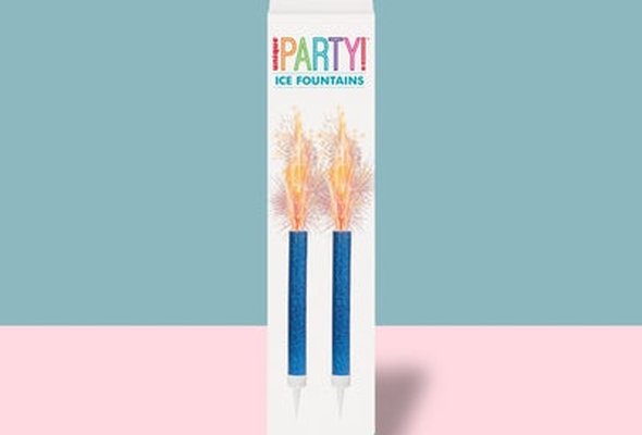 2 Pieces Blue Ice Fountain Candle Set CA028