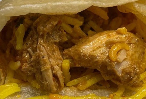 Chicken Biryani Paratha Wrap