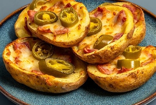 Potato Skins with Cheese & Jalapeno (6 Pieces) (v)