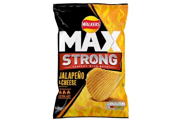 Walkers Max Strong Jalapeño & Cheese Sharing Crisps 140g