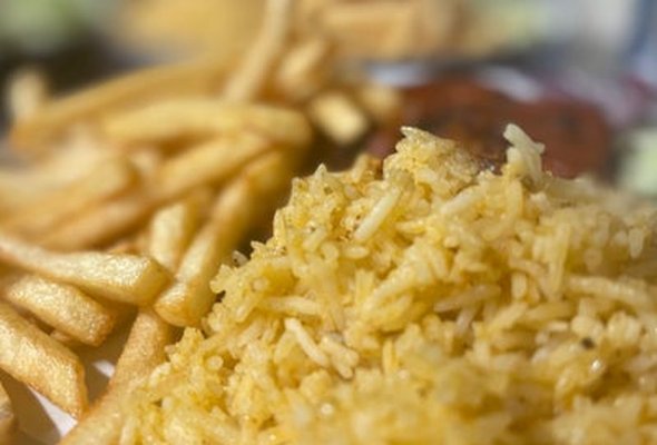 Peri Strips with Rice and Fries