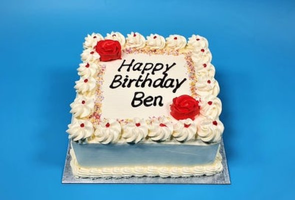 Red Flowers Classic Birthday Cake S212