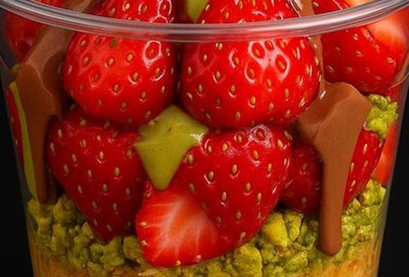 Kunafa Strawberry Cup