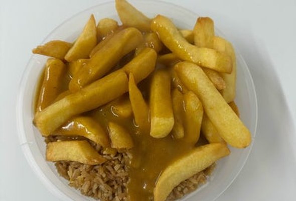 Fried Rice and Chips with Curry Sauce