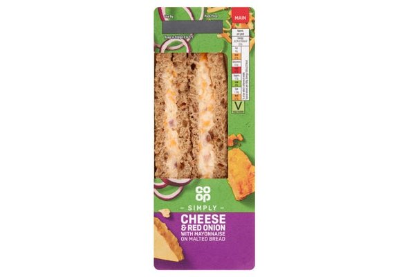 Co-op Cheese & Red Onion Sandwich