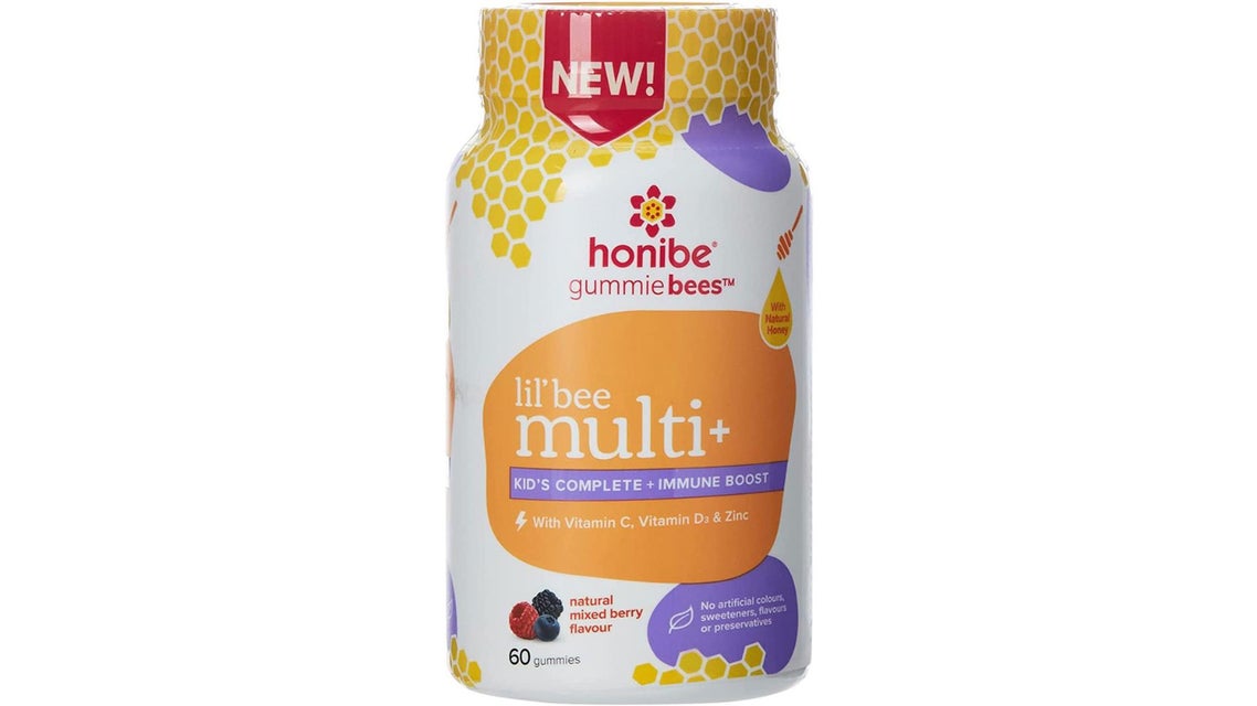 Honibe Multivitamin Immune System Support Gummy Supplements Orange & Berry Flavor with Zinc for Kids (4+ Years)