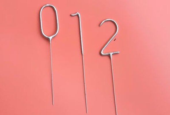 Silver Sparkler or Sparkling Number Candle