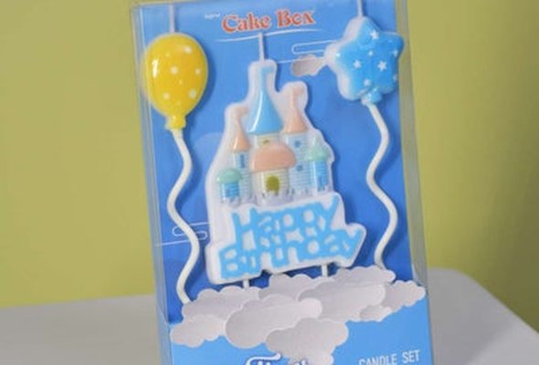 3 Pieces Castle Blue Candle Set CA030
