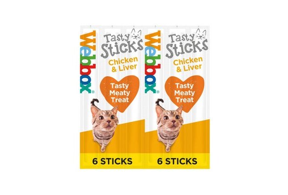 Webbox Tasty Sticks with Chicken & Liver 6 Semi-Moist Tasty Treats 30g