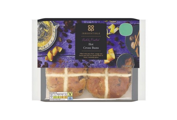 Co-op Irresistible 4 Richly Fruited Hot Cross Buns