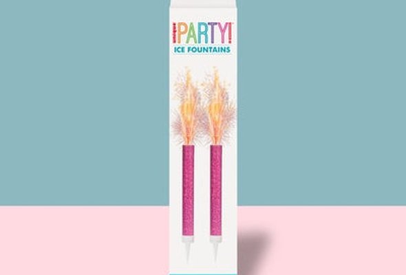 2 Pieces Pink Ice Fountain Candle Set CA029