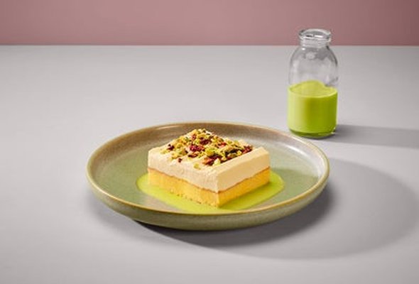 Vanilla, Pistachio & Rose Milk Cake