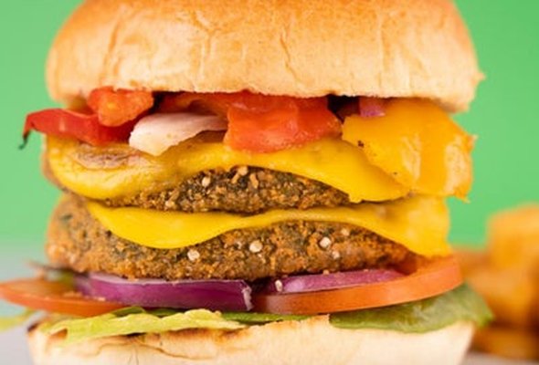 Pumpkin and Spinach Burger Double (V)