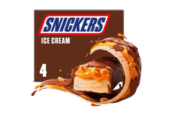 Snickers Chocolate Peanut Ice Cream Bars 4pack (4 x 45.6g)