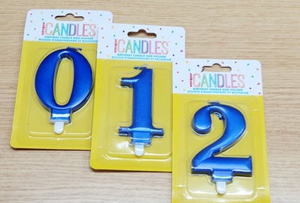 Blue Number Shaped Candles