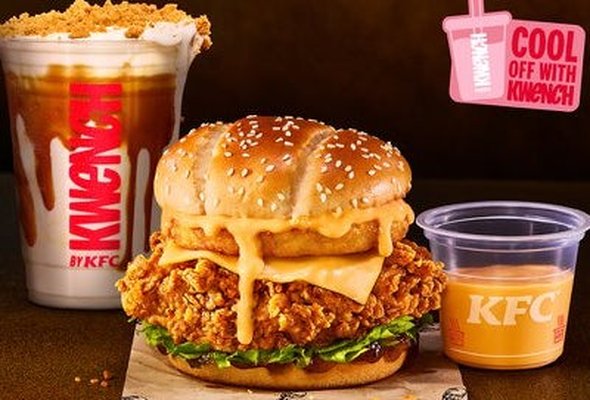 Cheesy Melt Burger & Kwench Shake