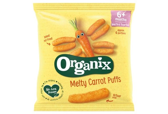 Organix Melty Carrot Puffs Organic Baby Finger Food Snack 20g
