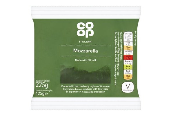 Co-op Mild & Creamy Mozzarella 225g