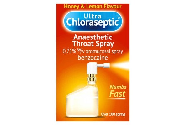 Honey & Lemon Flavour Ultra Chloraseptic Anaesthetic Throat Spray 0.71% W/V Oromucosal Spray (Benzocaine) - 15ml