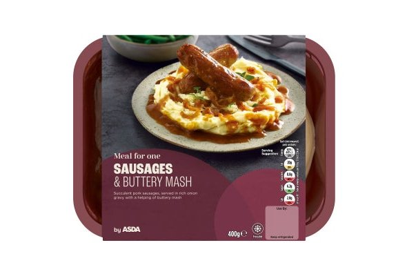 Asda Sausages & Buttery Mash Meal for One 400g