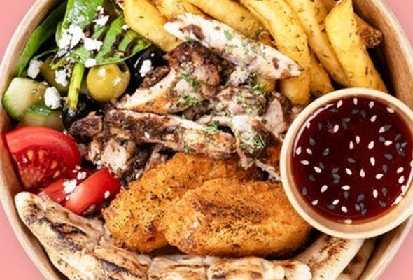 Chicken and Halloumi Gyros Bowl