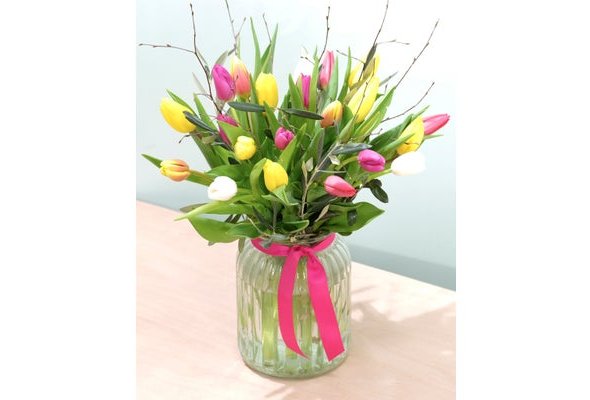 Spring Mixed Tulip Vase
