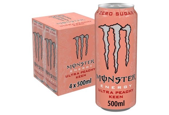 Monster Energy Drink Ultra Peachy Keen Zero Sugar 4 x 500ml