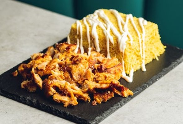 Roasto Special Rice with Chicken Shawarma Kebab