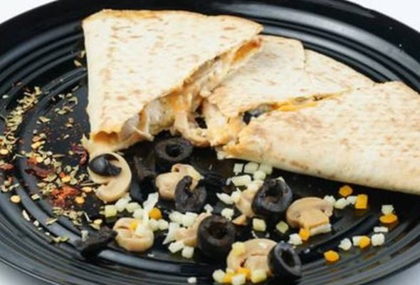 Mushroom and Olives Quesadilla