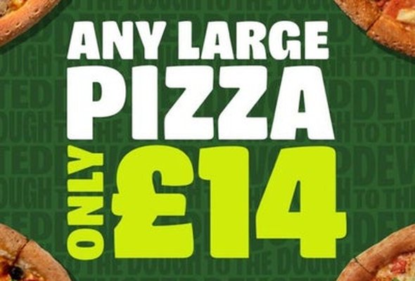 £14 ANY Large Pizza