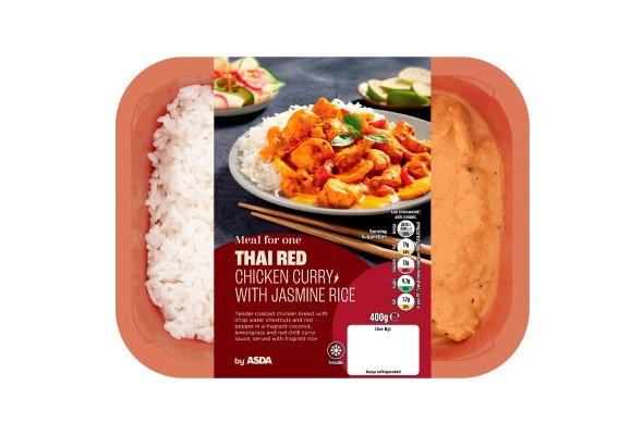 Asda Meal for One Thai Red Chicken Curry with Jasmine Rice 400g